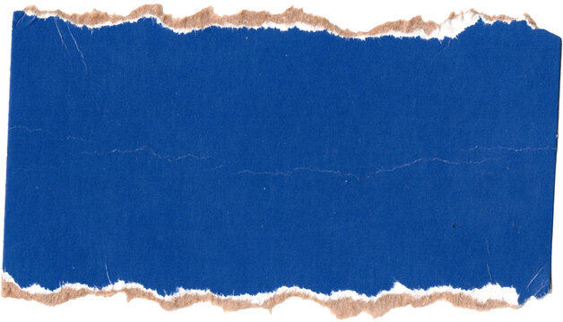 Horizontal Blue Ripped Paper Card Isolated On Transparent Background