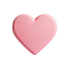 Fototapeta premium Soft Pink 3D Heart Icon Isolated on Transparent Background, Generative AI