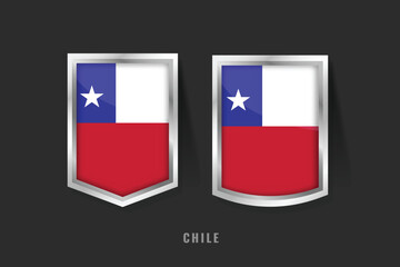 Fototapeta premium Vector Illustration of CHILE Label Logo. CHILE Badge Sign CHILE With Flag, Chilean Product Label Banners Template.