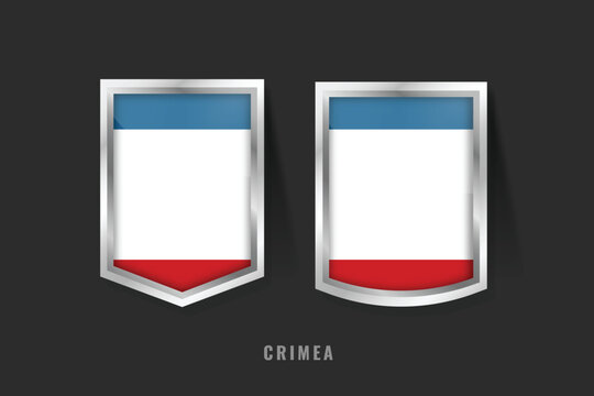 Vector Illustration of CRIMEA Label Logo. CRIMEA Badge Sign CRIMEA With Flag, Crimean Product Label Banners Template.