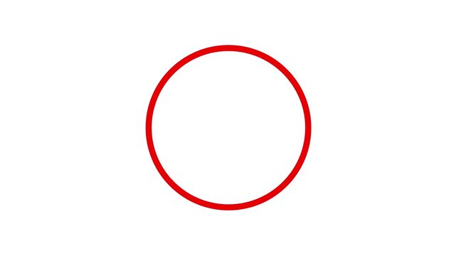 Blinking red circle icon, object focus point, transparent background, 4k video