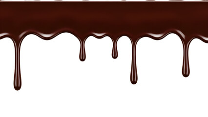 Rich Melted Chocolate Drips On Black Background
