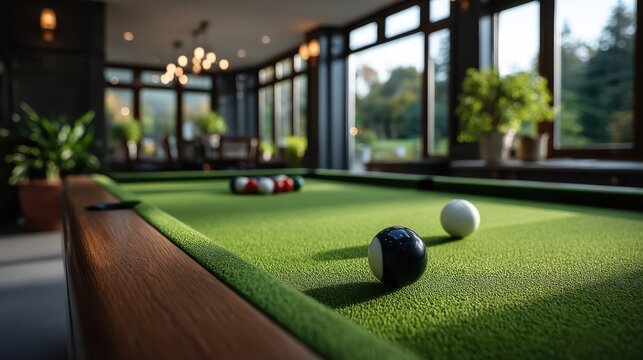 Close-up texture of green baize showing the nap and pile of a pool or snooker table surface.