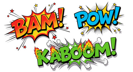 Fototapeta premium comic book explosion words