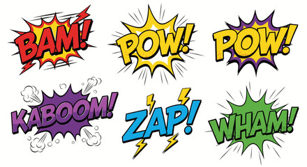 Fototapeta premium comic book explosion words