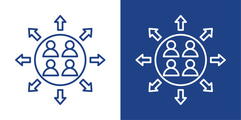 Capacity Blue And White Icon Style Collection