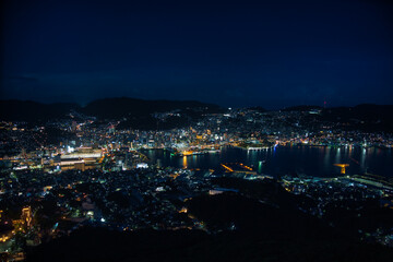 A view of the night scene from Inasa-yama viewpoint.  Nagasaki, Japan 
