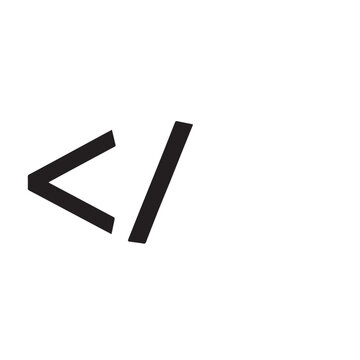 Minimalist code symbol icon featuring angle brackets and slash.