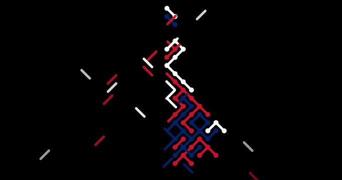 Abstract Graphic Lines Creating Map of United Kingdom