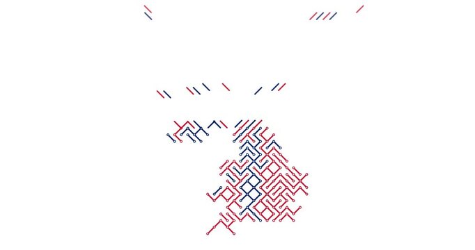 Data Visualization Style Map of United Kingdom Forming