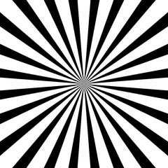 Obraz premium Classic black and white sunburst pattern with radial rays. Retro starburst design for vintage posters and graphic overlays.
