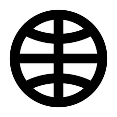 Outline basketball icon for sports, team games, and athletic play.