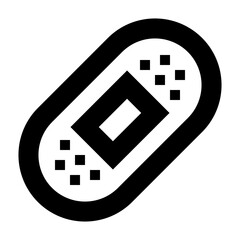 Outline bandage icon for first aid, wound care, and injury recovery.