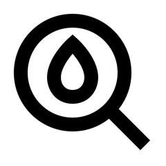 Outline blood test icon for medical analysis and health screening.