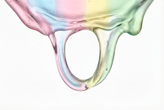 Pastel Rainbow Liquid Dripping Abstract Background