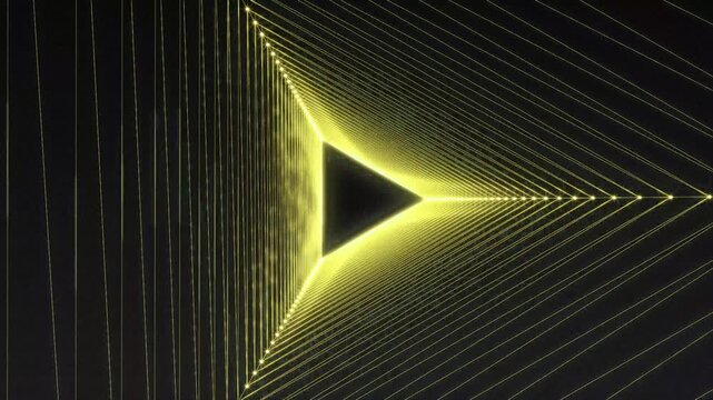Glowing Yellow Triangle Light Design Element.