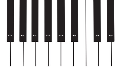 Naklejka premium Close-up of a piano keyboard showing black and white keys in a musical setting.