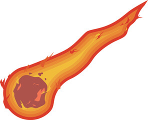 燃え盛りながら落ちてくる隕石のイラスト © つみね 藤木