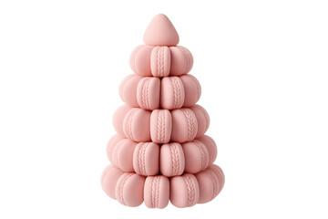 Pink macaron christmas tree dessert transparent background