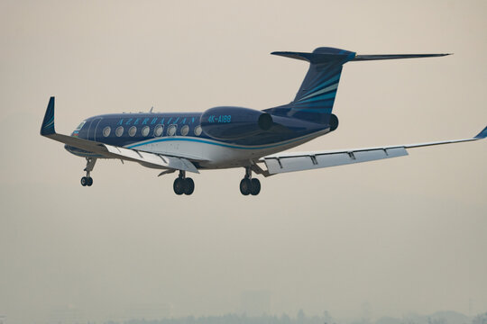 4K-AI88 Azerbaijan Airlines Gulfstream G650 jet in Zurich in Switzerland 22.1.2026