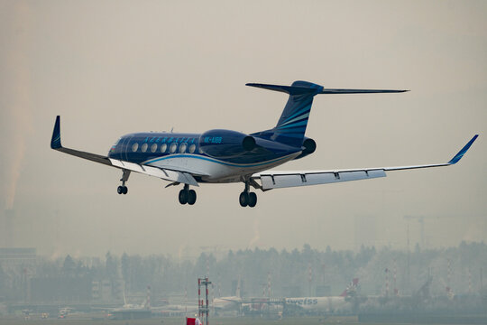 4K-AI88 Azerbaijan Airlines Gulfstream G650 jet in Zurich in Switzerland 22.1.2026