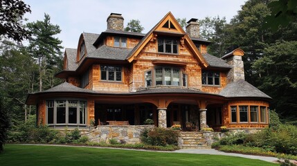 Majestic Wooden House in Wooded Area