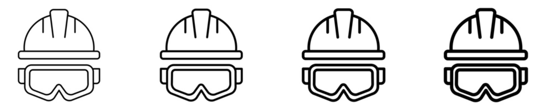 Hard Hat  Icon Set Different Style Collection