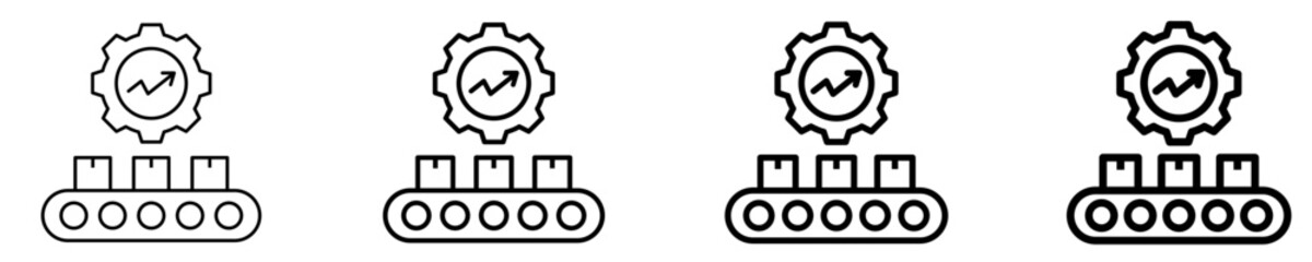 Obraz premium Lean Manufacturing Process Icon Set Different Style Collection