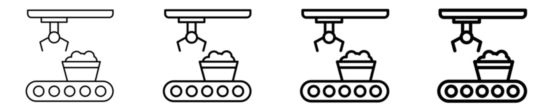 Raw Material Processing  Icon Set Different Style Collection