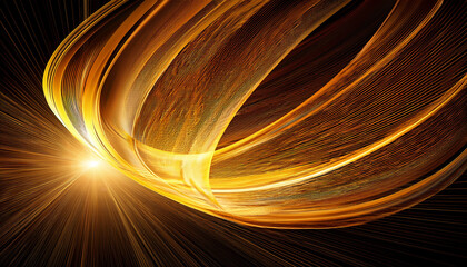 Abstract Design With Yellow Light And Curves