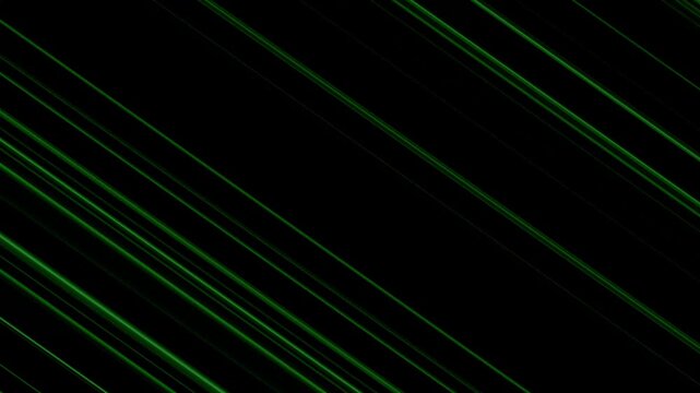 Abstract Green Lines on Black Background Motion Graphics.