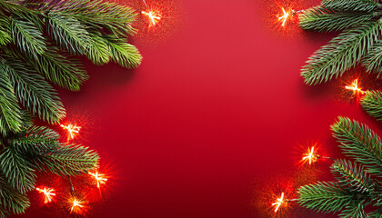 Festive Christmas Background With Golden Ornaments And Sparkling Lights