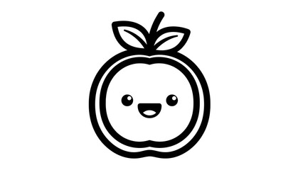 Naklejka premium Simple Cartoon Apple Illustration Design.