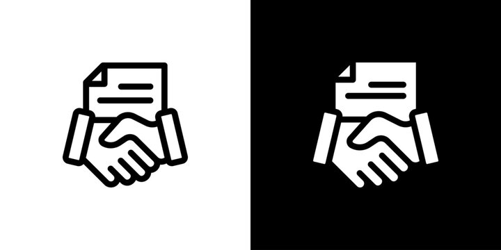 Agreement icon concept with flat Black White Background. Vector illustration.