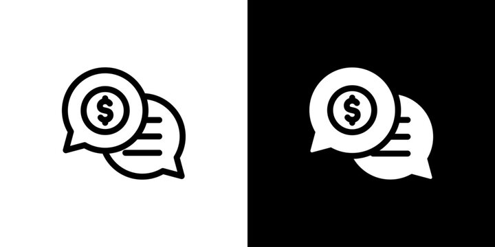 Financial Advice icon concept with flat Black White Background. Vector illustration.