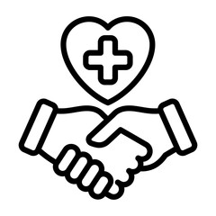 Mutual Aid Icon - Black Outline