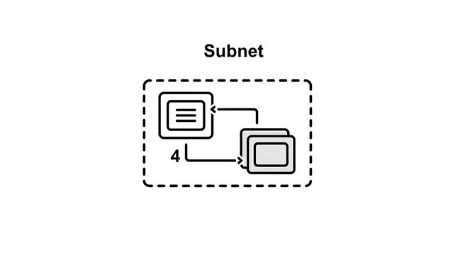 Simple Network Subnet Diagram Illustration.