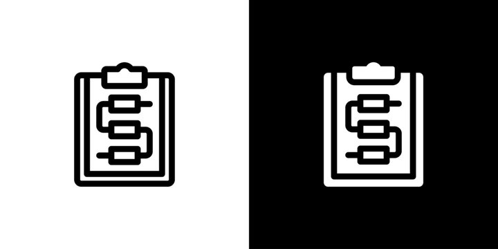 Planning icon concept with flat Black White Background. Vector illustration.