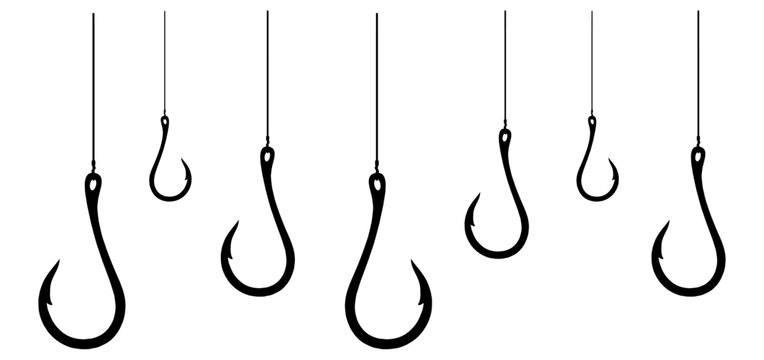 Fish hook silhouette vector illustration design