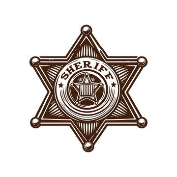  Sheriff badge illustration with star symbol