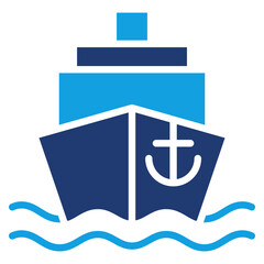 Ship Blue Color Icon