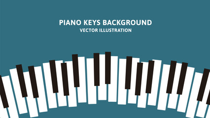 16:9の背景素材。ピアノの鍵盤のレトロなデザインのベクターイラストデータ