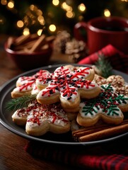 Festive Christmas sugar cookies