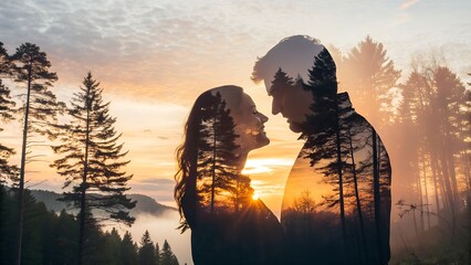 sunset in the mountains