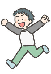 Fototapeta premium 走る元気な男の子