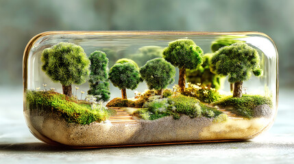 Miniature Forest Terrarium in Glass Capsule

