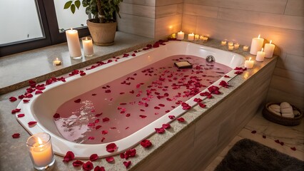 bath in the bathroom