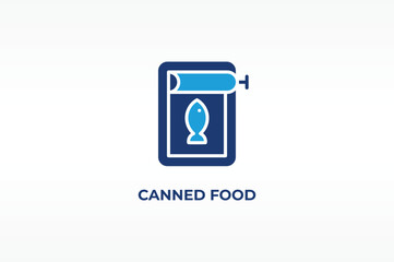 CANNED FOOD vector, icon or logo sign isolated symbol illustration