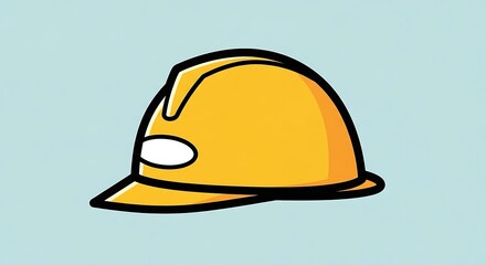 Fototapeta premium Yellow Hard Hat on Blue Background.