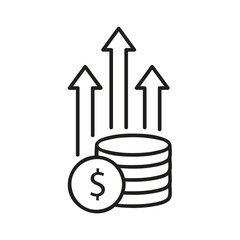 Financial Growth Icon, Revenue Increase Icon, Profit Growth Symbol, Financial Performance Icon..eps